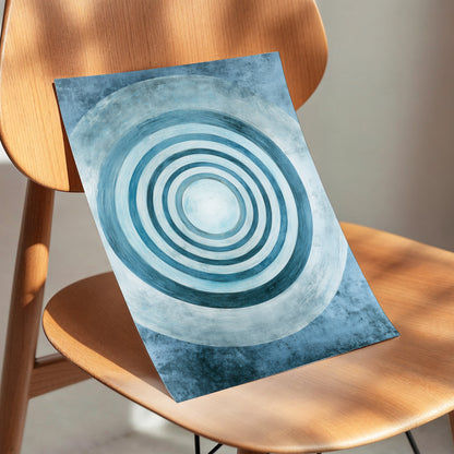 Azure Ringfield, blue, white, gray abstract wall art displayed in a styled interior, gallery view 5