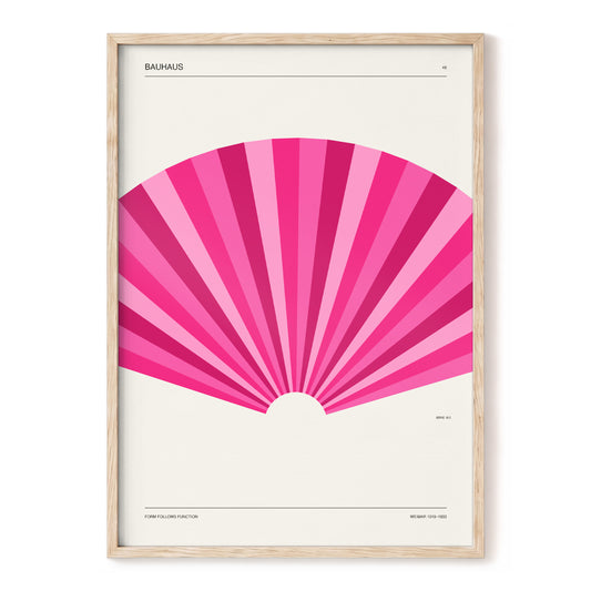 Bauhaus Pink Radiance, pink, beige minimalist wall art, front artwork view