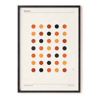 Bauhaus Rhythm No. 19, beige, orange, brown minimalist wall art, front artwork view