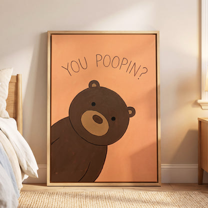 Bearly Private, orange, brown, beige nature wall art displayed in a styled interior, gallery view 4