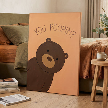 Bearly Private, orange, brown, beige nature wall art displayed in a styled interior, gallery view 7