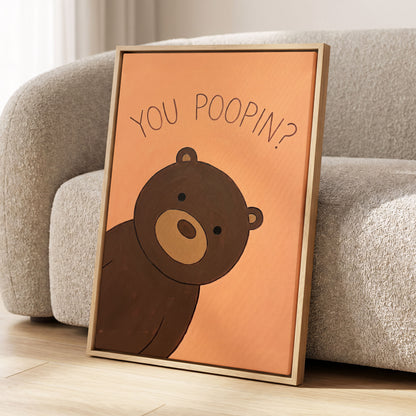 Bearly Private, orange, brown, beige nature wall art displayed in a styled interior, gallery view 8
