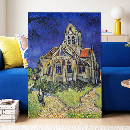 Beneath the Cobalt Sky, blue, green, beige abstract wall art displayed in a styled interior, gallery view 3