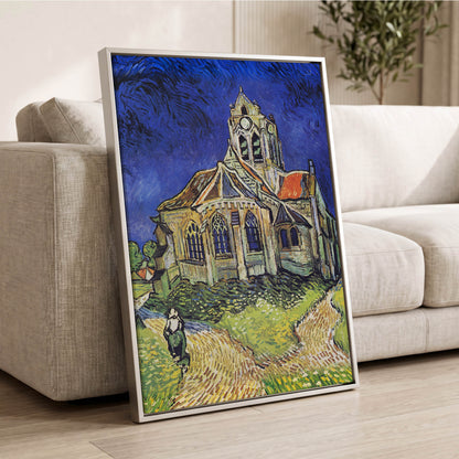 Beneath the Cobalt Sky, blue, green, beige abstract wall art displayed in a styled interior, gallery view 8