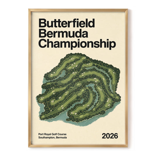 Bermuda Fairways, green, beige, black nature wall art, front artwork view