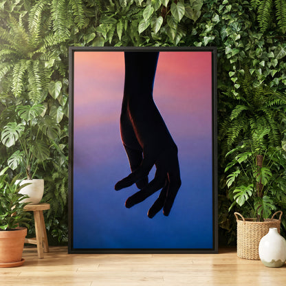 Between Dusk and Blue, black, blue, pink minimalist wall art displayed in a styled interior, gallery view 8