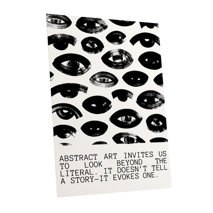 Beyond the Literal, black, white abstract wall art shown as a unframed poster wall art print