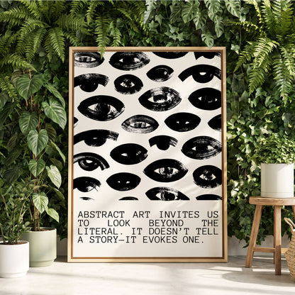 Beyond the Literal, black, white abstract wall art displayed in a styled interior, gallery view 3
