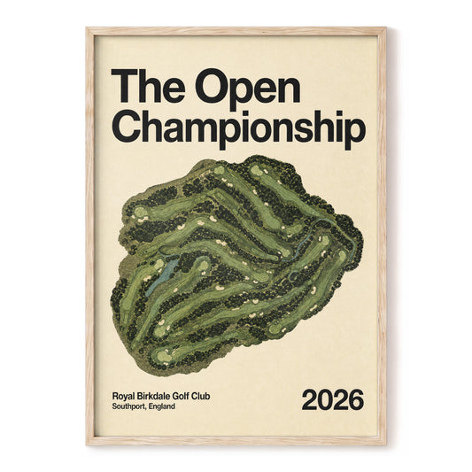 Birkdale Championship, beige, black, green nature wall art, front artwork view