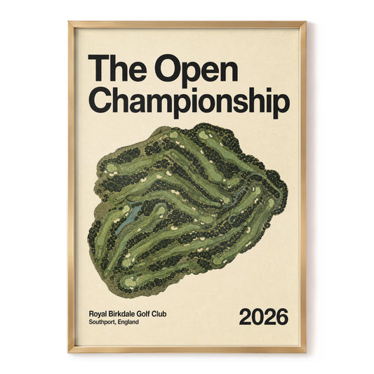Birkdale Championship, beige, black, green nature wall art, front artwork view