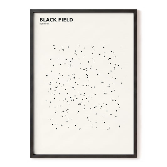 Black Field Rhythm, black, beige minimalist wall art, front artwork view