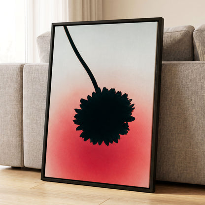 Bloom in Blush, black, pink, red floral wall art displayed in a styled interior, gallery view 4