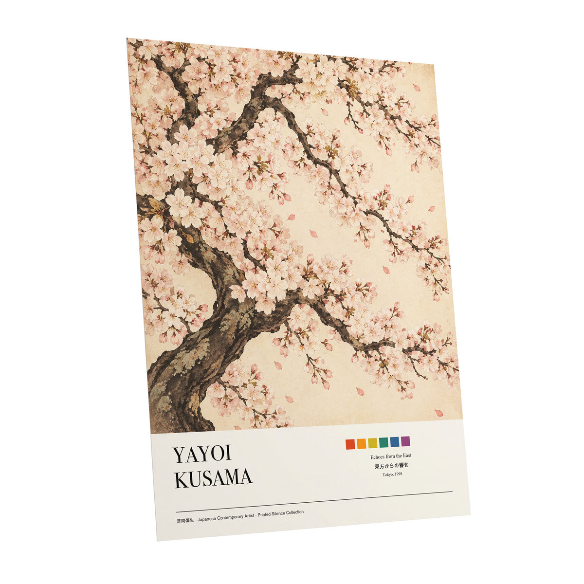 Blossom Reverie, pink, beige, brown floral wall art shown as a unframed poster wall art print