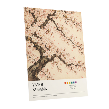Blossom Reverie, pink, beige, brown floral wall art shown as a unframed poster wall art print