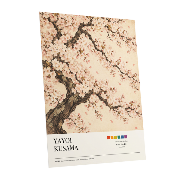 Blossom Reverie, pink, beige, brown floral wall art shown as a unframed poster wall art print