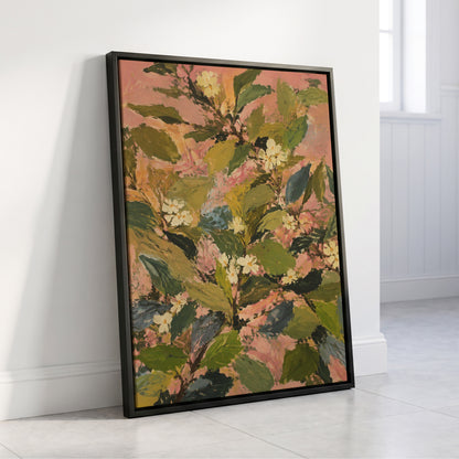 Blossoms in Blush, green, pink, white floral wall art displayed in a styled interior, gallery view 4