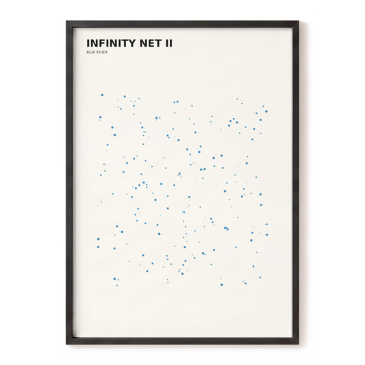 Blue Drift, blue, beige, black minimalist wall art, front artwork view