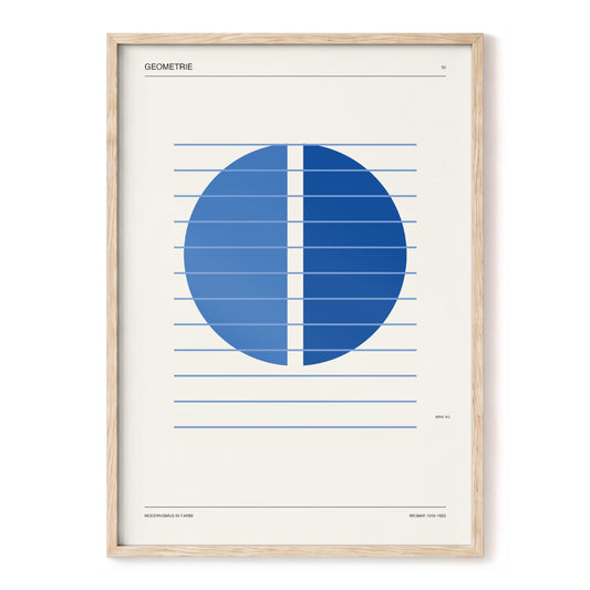 Blue Meridian, blue, beige minimalist wall art, front artwork view