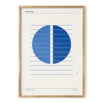 Blue Meridian Study, blue, beige, black minimalist wall art, front artwork view