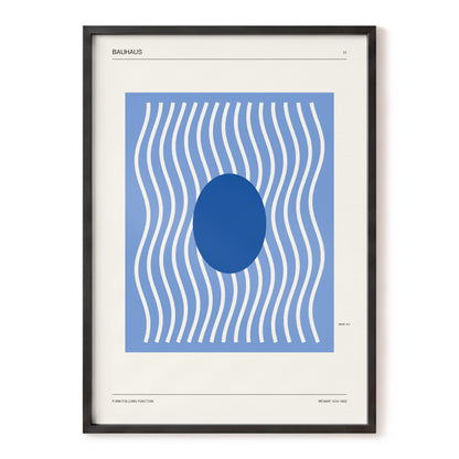 Blue Rhythm No. 51, blue, beige, white minimalist wall art, front artwork view