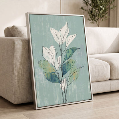 Blue Sage Botanical Lines – wall art displayed in a styled interior, gallery view 2