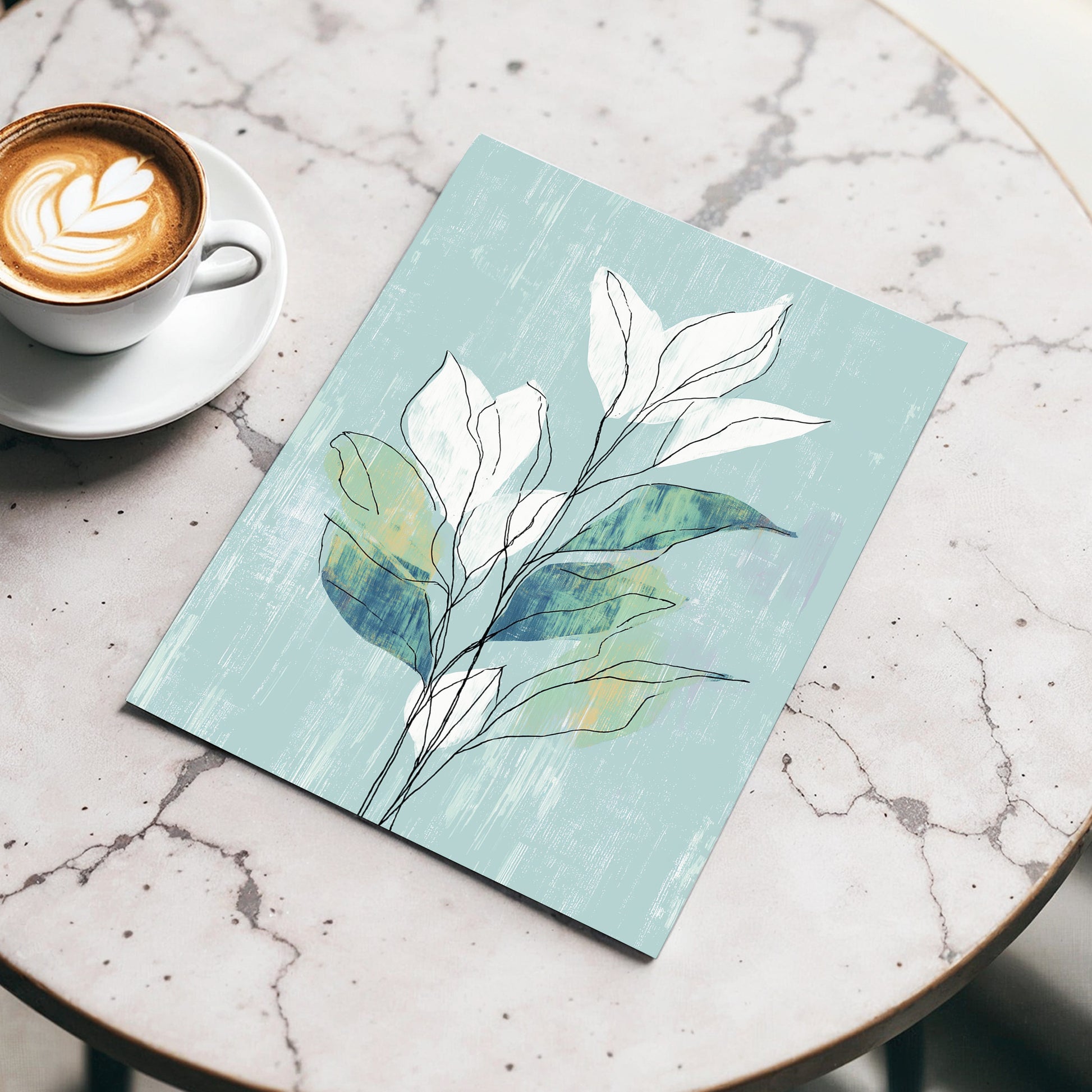 Blue Sage Botanical Lines – wall art displayed in a styled interior, gallery view 3