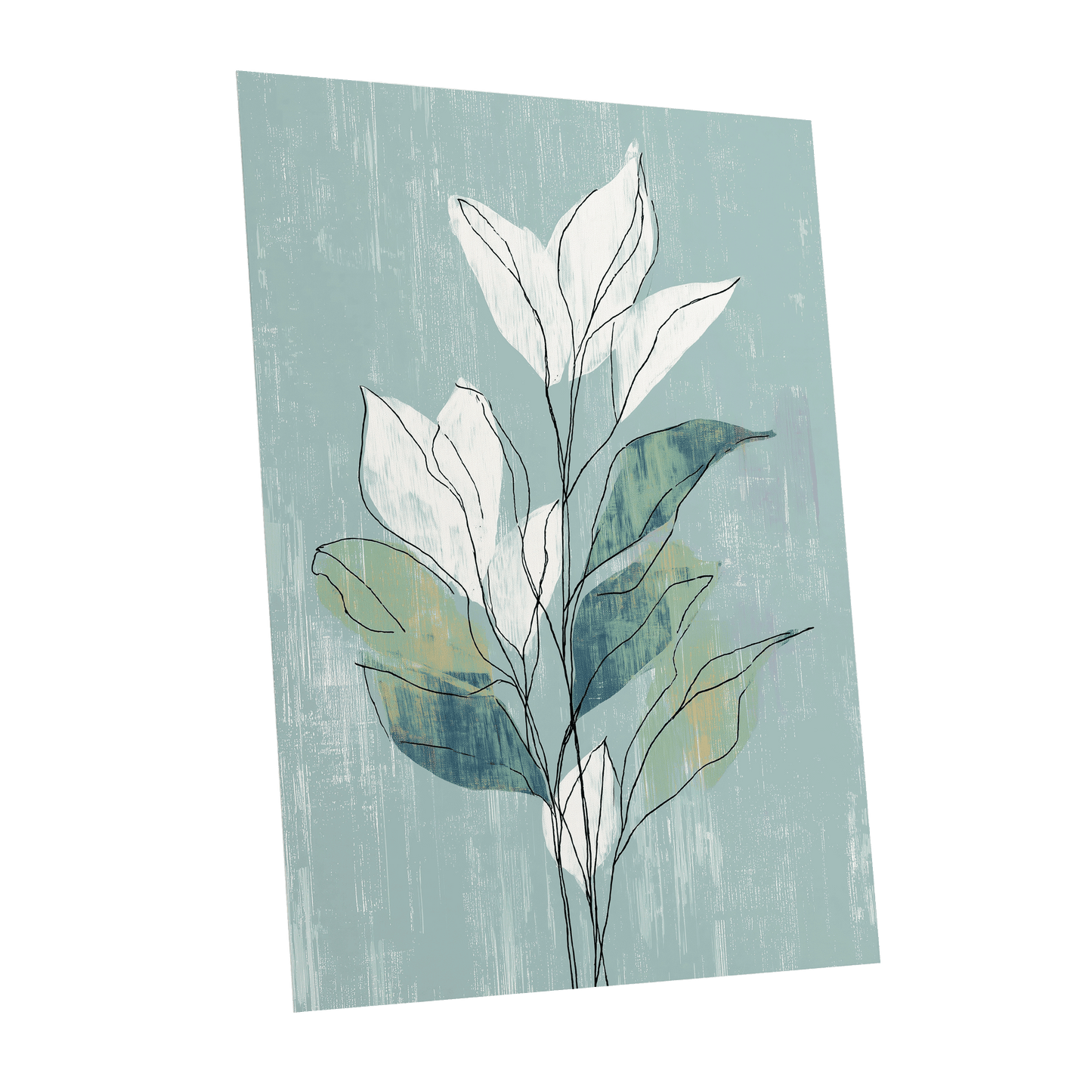 Blue Sage Botanical Lines – unframed poster option