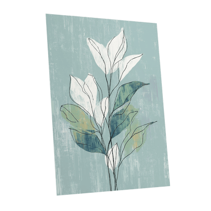 Blue Sage Botanical Lines – unframed poster option