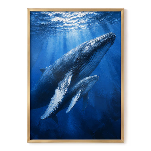 Bluewater Giants, blue, white, gray nature wall art, front artwork view
