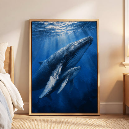 Bluewater Giants, blue, white, gray nature wall art displayed in a styled interior, gallery view 5