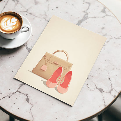 Blush & Biscuit, beige, pink, brown minimalist wall art displayed in a styled interior, gallery view 3