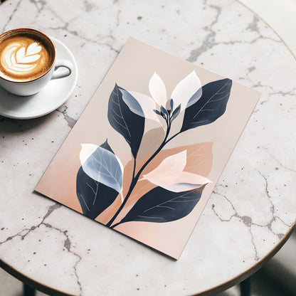 Blush and Midnight Leaves, black, beige, pink nature wall art displayed in a styled interior, gallery view 3