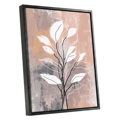 Blush Branch Silhouette – black framed canvas option