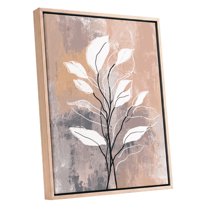 Blush Branch Silhouette – oak framed canvas option