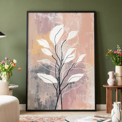 Blush Branch Silhouette – wall art displayed in a styled interior, gallery view 4