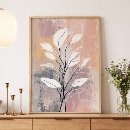 Blush Branch Silhouette – wall art displayed in a styled interior, gallery view 5
