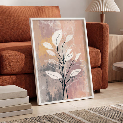 Blush Branch Silhouette – wall art displayed in a styled interior, gallery view 6