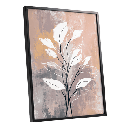 Blush Branch Silhouette – black framed poster option
