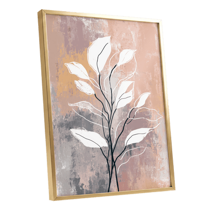 Blush Branch Silhouette – gold framed poster option