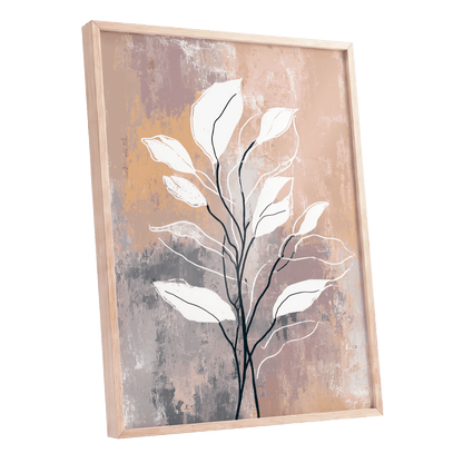 Blush Branch Silhouette – oak framed poster option