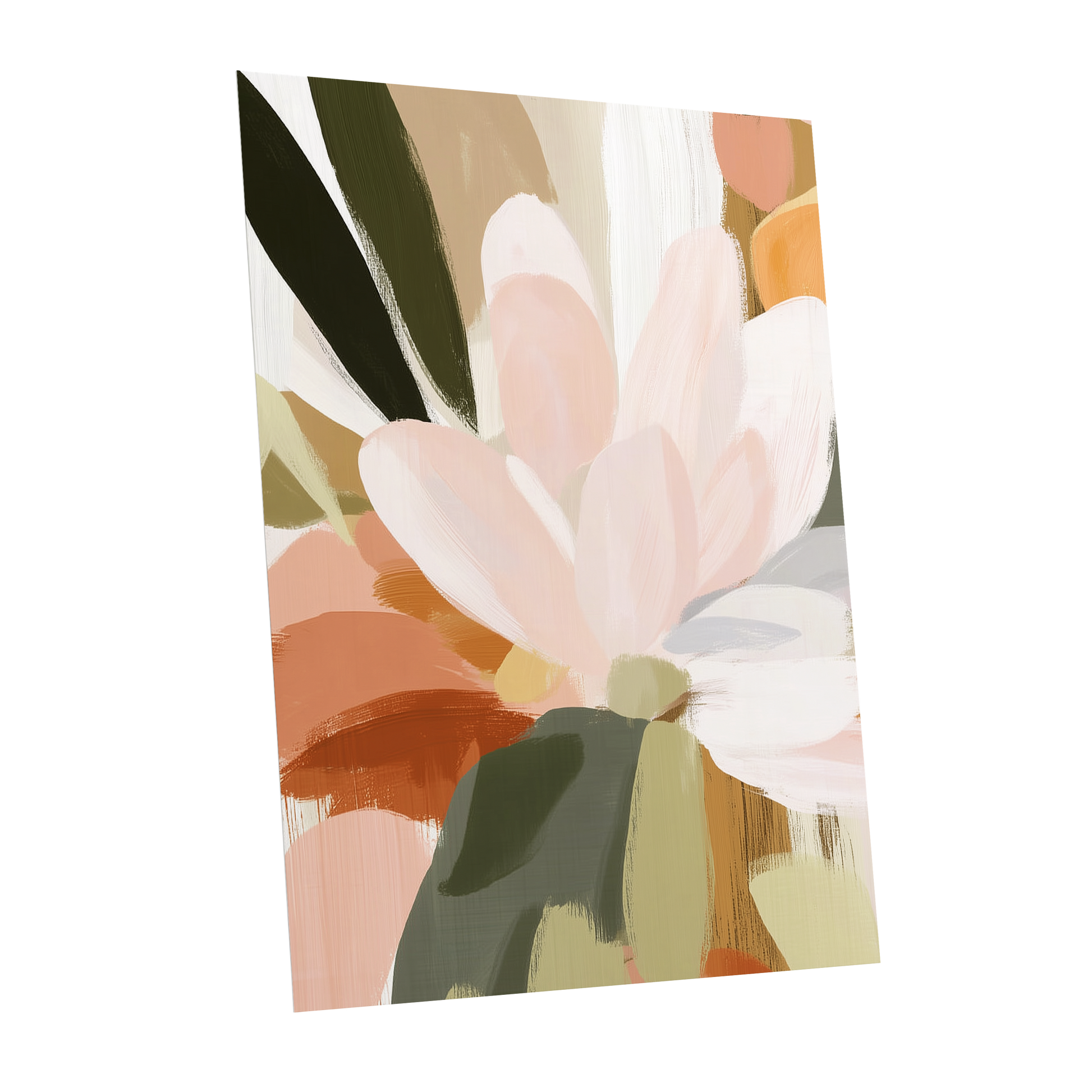 Blush Canopy, pink, white, green floral wall art shown as a unframed poster wall art print