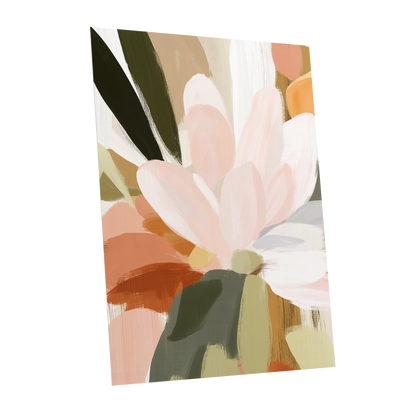 Blush Canopy, pink, white, green floral wall art shown as a unframed poster wall art print