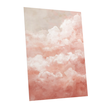 Blush Cloud Reverie, pink, white, beige nature wall art shown as a unframed poster wall art print