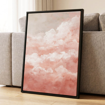 Blush Cloud Reverie, pink, white, beige nature wall art displayed in a styled interior, gallery view 8