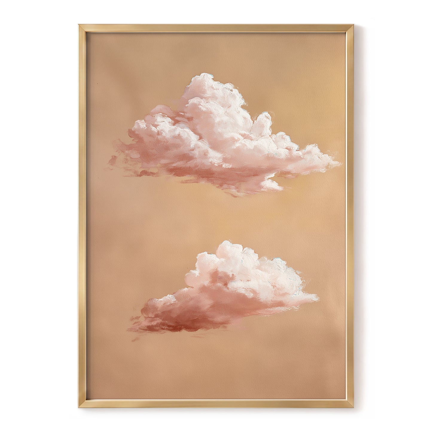 Blush Cloud Study, beige, pink, white nature wall art, front artwork view