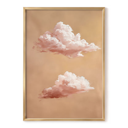 Blush Cloud Study, beige, pink, white nature wall art, front artwork view