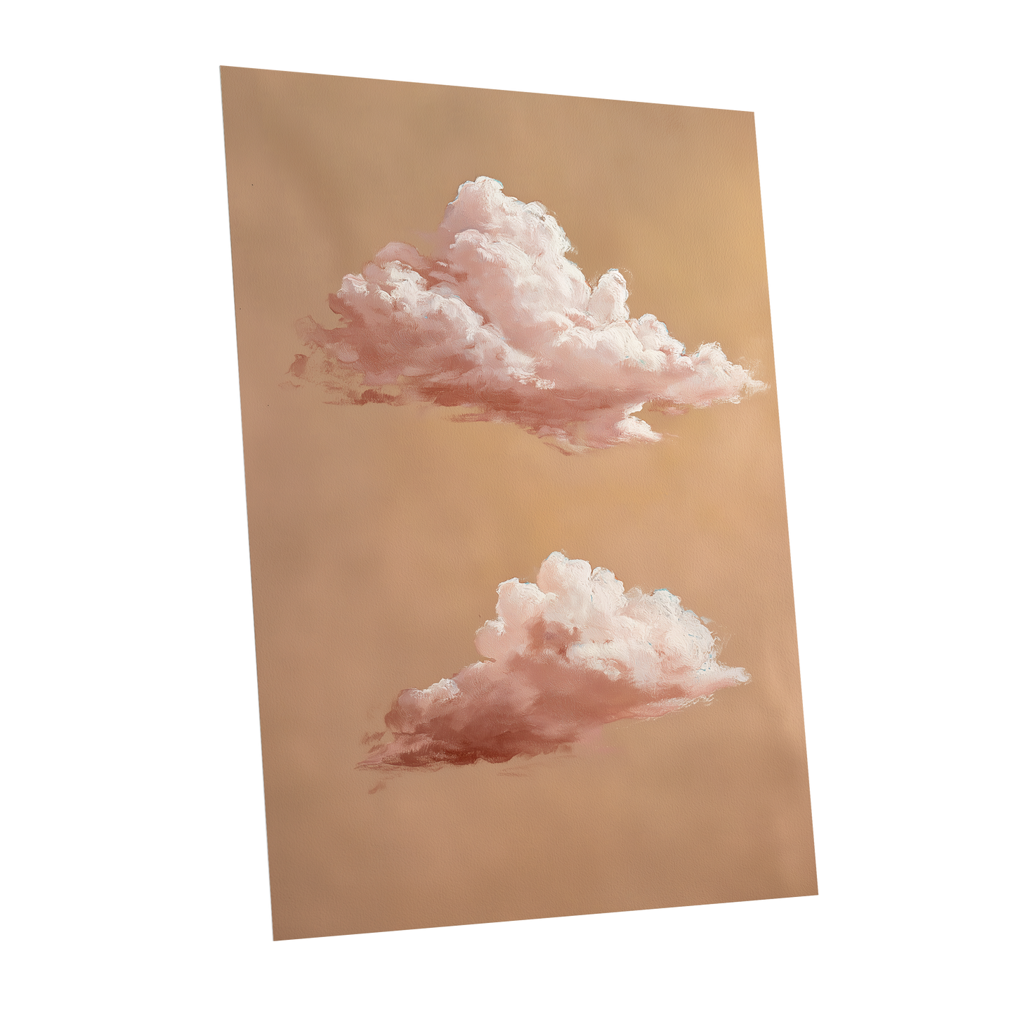 Blush Cloud Study, beige, pink, white nature wall art shown as a unframed poster wall art print