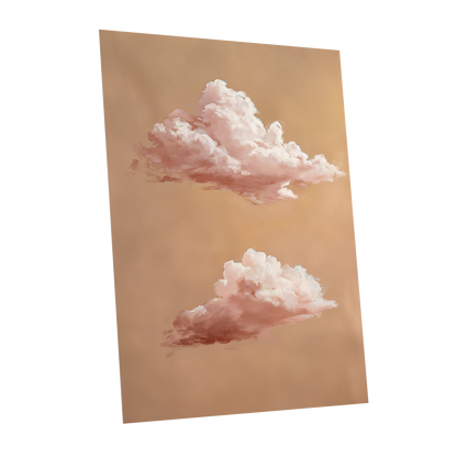 Blush Cloud Study, beige, pink, white nature wall art shown as a unframed poster wall art print