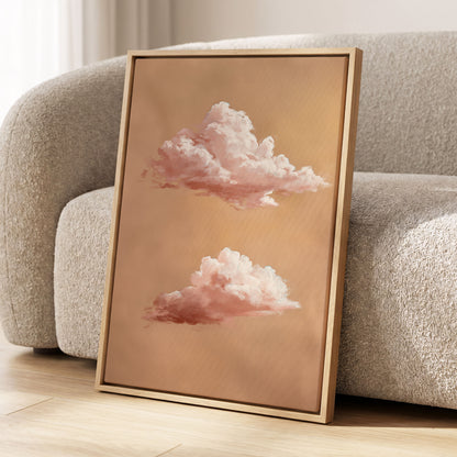 Blush Cloud Study, beige, pink, white nature wall art displayed in a styled interior, gallery view 4
