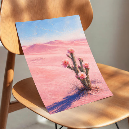 Blush Desert Bloom, pink, blue, purple floral wall art displayed in a styled interior, gallery view 4